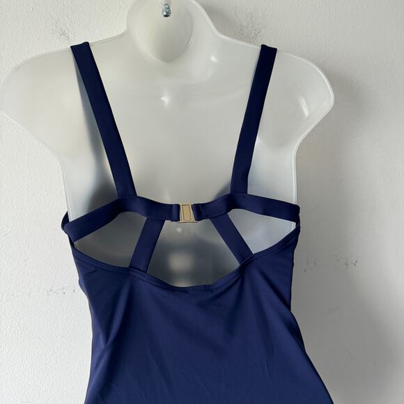 Nip Tuck Swimsuit Womens 6 Blue One Piece Built in Bra Bikini Beachy Pool - Picture 8 of 11